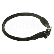Halsb�nd Nubukl�der rundsyet 55 cm Sort